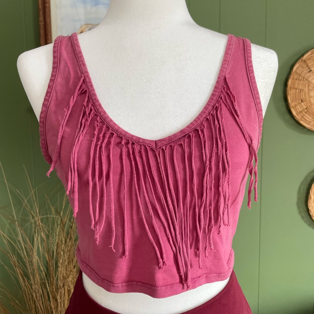 Ecote Fringe Crop Top